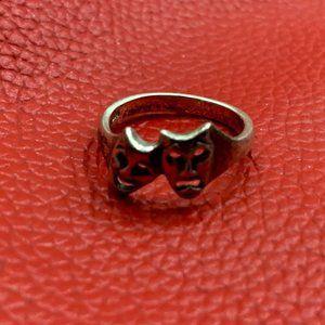 Sterling Silver Comedy Tragedy Theater Mask size 5